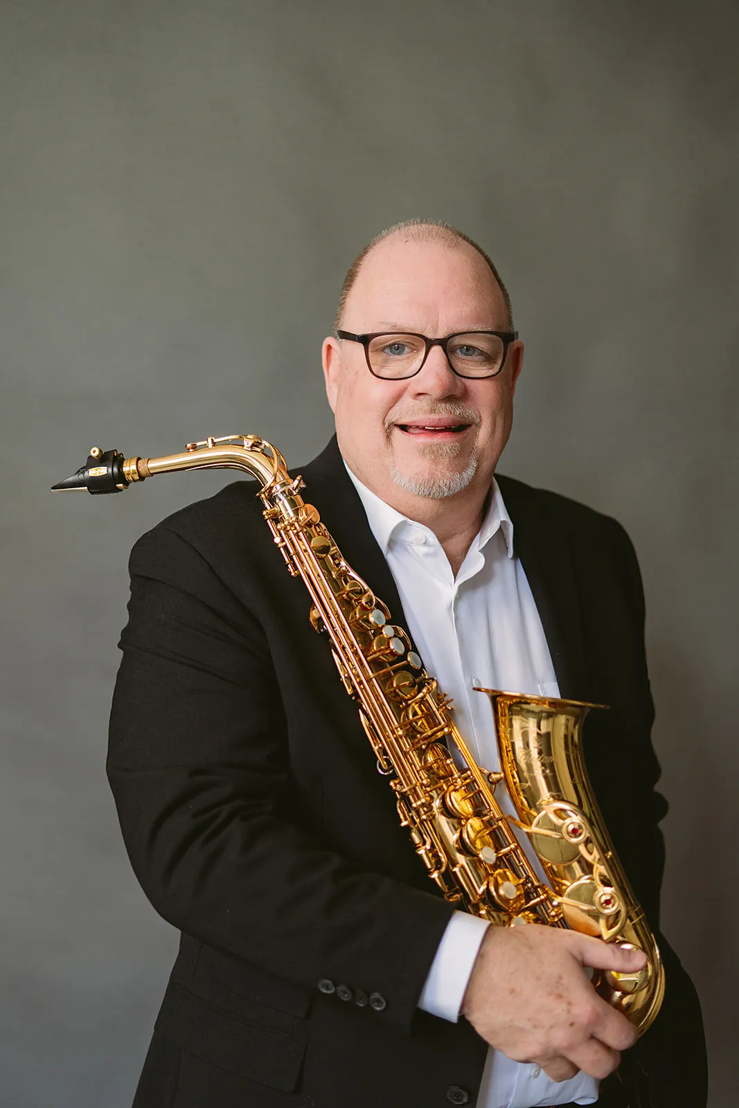 Peter Fudge with saxophone